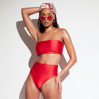 I Saw It First Slinky Bandeau Bikini Set