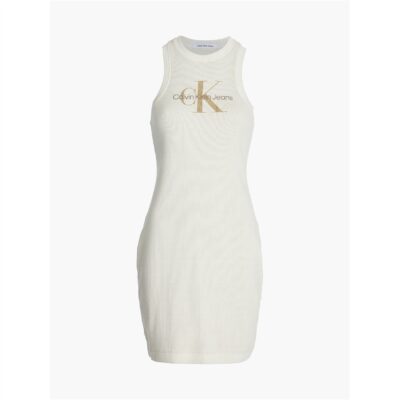 Calvin Klein Jeans Slim Ribbed Monogram Tank Dress