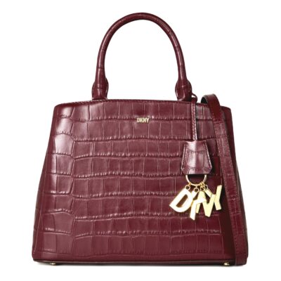 DKNY Paige Croc Embossed Leather Satchel